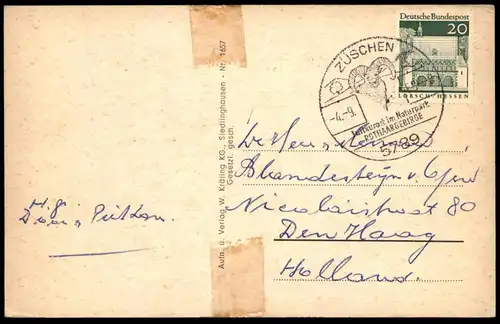 ALTE POSTKARTE ZÜSCHEN IM HOCHSAUERLAND BLICK ZUR KIRCHE WINTERBERG IM SAUERLAND AK cpa postcard Ansichtskarte