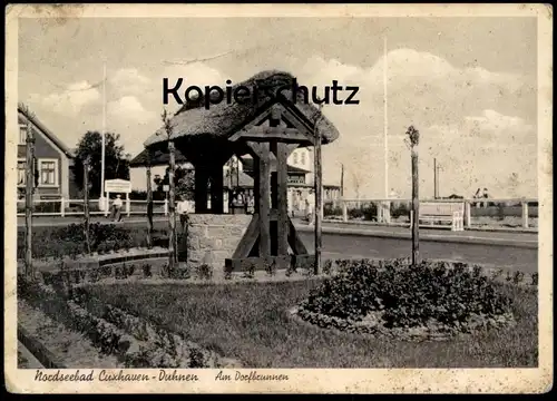 ALTE POSTKARTE CUXHAVEN DUHNEN AM DORFBRUNNEN 1937 RECHTECKSTEMPEL STICKENBÜTTEL ÜBER.. deep well Ansichtskarte postcard