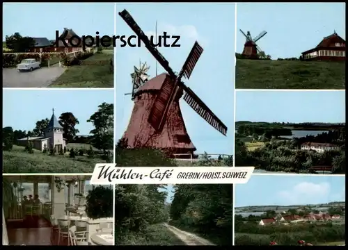 ÄLTERE POSTKARTE MÜHLEN-CAFÉ GREBIN WINDMÜHLE Mill Moulin Windmill Molen Ansichtskarte cpa postcard AK
