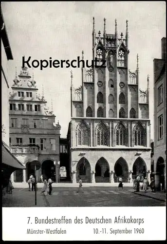 ÄLTERE POSTKARTE MÜNSTER IN WESTFALEN BUNDESTREFFEN AFRIKAKORPS 1960 Ansichtskarte cpa postcard AK