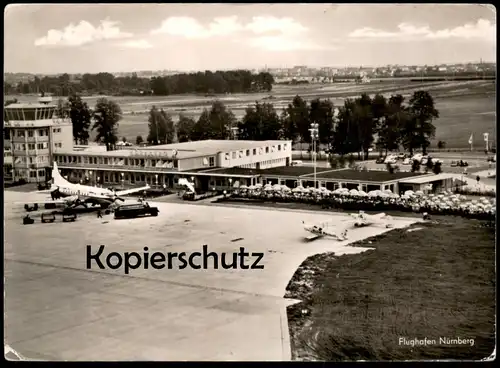 ÄLTERE POSTKARTE NÜRNBERG FLUGHAFEN airport aéroport Tankwagen Lufthansa ? Propeller Flugzeug airplane plane postcard AK