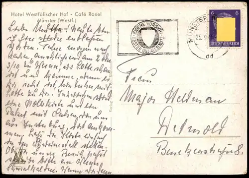 ALTE POSTKARTE MÜNSTER ROXEL IN WESTFALEN MUSIKRAUM HOTEL WESTFÄLISCHER HOF Ansichtskarte cpa postcard AK