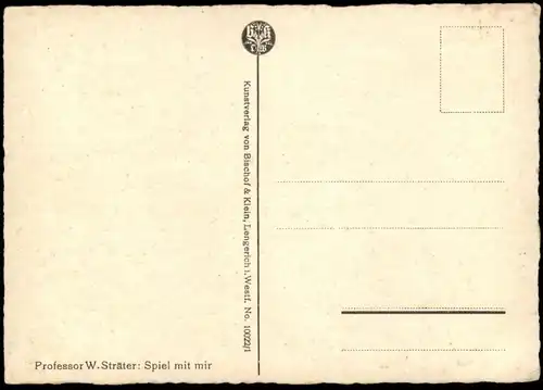 ALTE KÜNSTLER POSTKARTE KINDER VERMENSCHLICHT ROSE UND KLEMATIS SPIEL MIT MIR PROFESSOR STRÄTER Ansichtskarte AK cpa