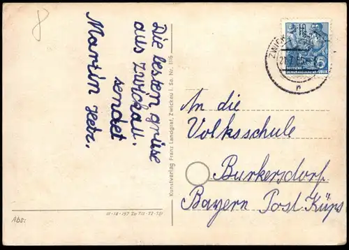 ALTE POSTKARTE ZWICKAU IN SACHSEN HAUPTMARKT Hassinger Taxi Strassenbahn tramway tram postcard Ansichtskarte cpa AK