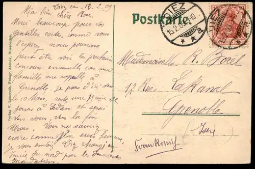 ALTE POSTKARTE DIEZ AN DER LAHN ÜBERSCHWEMMUNG KASERNENPLATZ 1909 Flut Flood inondation Ansichtskarte cpa postcard