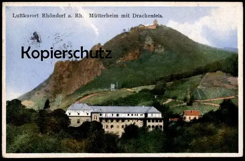 ALTE POSTKARTE LUFTKURORT RHÖNDORF AM RHEIN MÜTTERHEIM MIT DRACHENFELS Bad Honnef Siebengebirge Ansichtskarte postcard