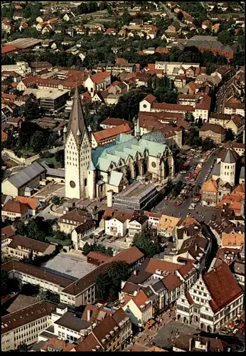 ÄLTERE POSTKARTE FLIEGERAUFNAHME PADERBORN LUFTBILD GAUKIRCHE KAISERPFALZ RATHAUS Ansichtskarte cpa postcard AK