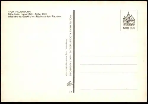 ÄLTERE POSTKARTE FLIEGERAUFNAHME PADERBORN LUFTBILD GAUKIRCHE KAISERPFALZ RATHAUS Ansichtskarte cpa postcard AK