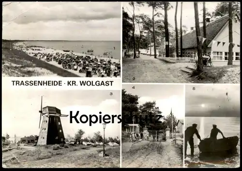 ÄLTERE POSTKARTE TRASSENHEIDE KREIS WOLGAST MÜHLE ZELTLAGER WINDMÜHLE Mill Moulin Windmill Molen Ansichtskarte postcard