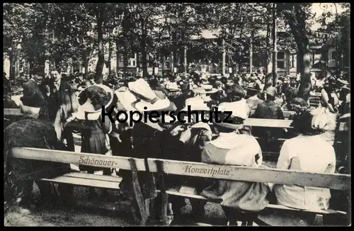 ALTE POSTKARTE SCHÖNAUER KONZERTPLATZ Damen Hüte Hut hat Teplitz-Schönau Teplice-Sanov Ansichtskarte postcard AK cpa