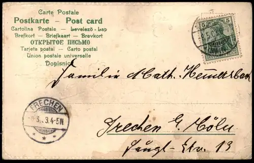 ALTE POSTKARTE WANDERER NUN LEB WOHL DU KLEINE GASSE NUN ADE GEDICHT SPRUCH LIED Wandervogel Abschied Ansichtskarte cpa