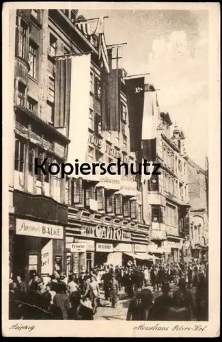 ALTE POSTKARTE LEIPZIG MESSEHAUS PETERSHOF CAPITOL Balke russian flag trade fair exhibition Messe postcard Ansichtskarte