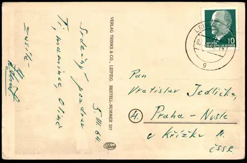 ALTE POSTKARTE LEIPZIG MESSEHAUS PETERSHOF CAPITOL Balke russian flag trade fair exhibition Messe postcard Ansichtskarte