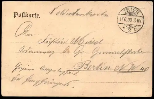 ALTE POSTKARTE VIELE GRÜSSE AUS TIGER RÄTSEL TRIER HUMOR REBUS Porta Nigra Ansichtskarte postcard cpa AK