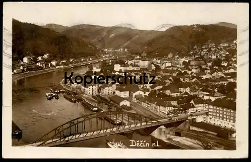 ALTE POSTKARTE DECIN NAD LABEM Czech Dampfer Schiff cargo ship Frachtschiff Tschechische Republik postcard Ansichtskarte