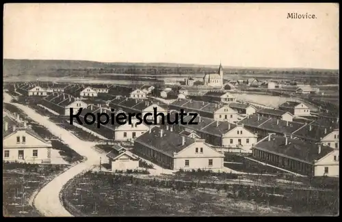 ALTE POSTKARTE MILOVICE NAD LABEM MILITÄRLAGER LAGER BÖHMEN Milowitz czech republic Tschechische Republik Ansichtskarte