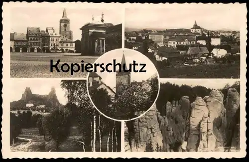 ALTE POSTKARTE JITSCHIN UND UMGEBUNG NAMESTI JICIN N OKOLI czech republic Tschechische Republik Ansichtskarte postcard