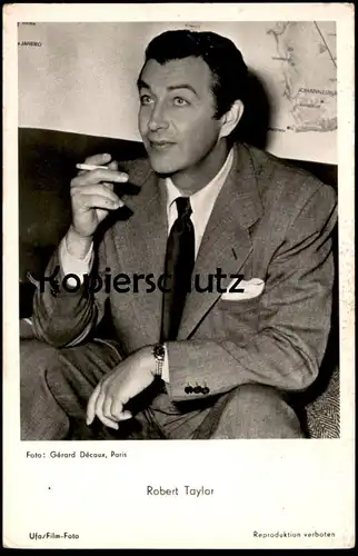 ALTE POSTKARTE ROBERT TAYLOR UFA FILM FOTO GÉRARD DÉCAUX PARIS Universum Film actor Photo Schauspieler Landkarte Rio