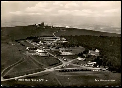 ÄLTERE POSTKARTE RHÖN WASSERKUPPE FLIEGERAUFNAHME SEGELFLIEGER FLIEGER TELESKOP Radioteleskop AK postcard Ansichtskarte