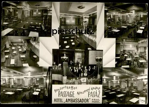 ALTE POSTKARTE PRAHA HOTEL AMBASSADOR 1941 CELLO GEIGE VIOLON Violine Prag Ceska republika cpa postcard Ansichtskarte AK