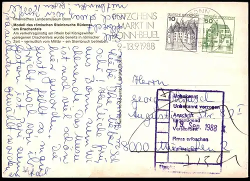 ÄLTERE POSTKARTE MODELL DES STEINBRUCHS RÜDENET DRACHENFELS SIEBENGEBIRGE RHEIN Königswinter cpa Ansichtskarte postcard