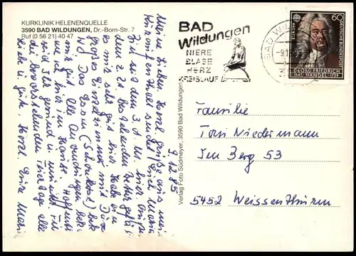 ÄLTERE POSTKARTE KURKLINIK HELENENQUELLE BAD WILDUNGEN IM WINTER Schnee snow neige hiver cpa Ansichtskarte postcard