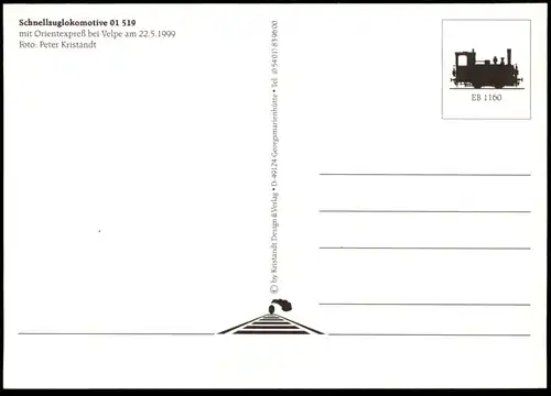 POSTKARTE DAMPFLOK 01 519 BEI VELPE Orientexpress locomotive à vapeur steam train cpa Ansichtskarte postcard AK
