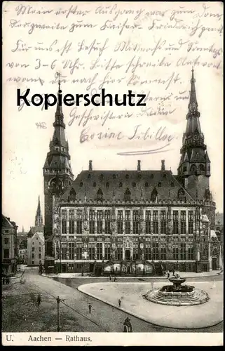 ALTE POSTKARTE AACHEN RATHAUS 1913 Aix-la-Chapelle Ansichtskarte cpa postcard AK