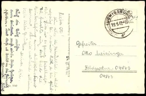 ALTE POSTKARTE LUDWIGSBURG SCHLOSSPARTIE SCHLOSS chateau castle Feldpost 1942 cpa Ansichtskarte postcard AK