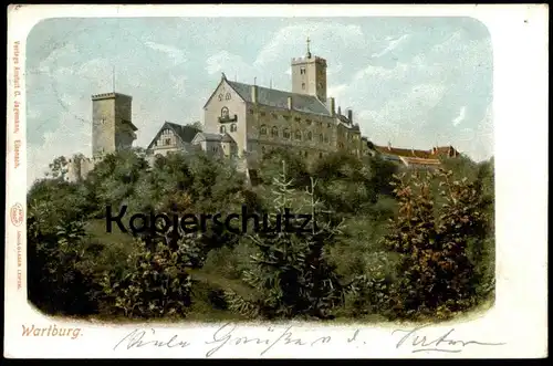ALTE POSTKARTE EISENACH DIE WARTBURG 1902 Burg Schloss chateau castle Autochrom Louis Glaser Ansichtskarte postcard cpa