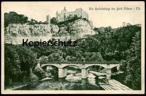 ALTE POSTKARTE DIE RUDELSBURG BEI BAD KÖSEN IN THÜRINGEN Boote Holz Langholz Ansichtskarte postcard cpa AK