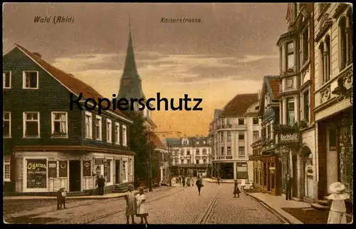 ALTE POSTKARTE WALD RHEINLAND KAISERSTRASSE REICHSHALLE CIGARREN SOLINGEN cpa AK Ansichtskarte postcard