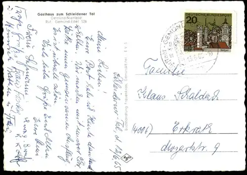 ÄLTERE POSTKARTE GEMÜND-NIERFELD EIFEL GASTHOF ZUM SCHLEIDEN ZUM SCHLEIDENER TAL cpa postcard AK Ansichtskarte