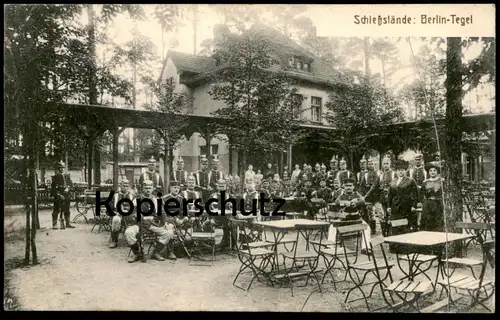 ALTE POSTKARTE BERLIN TEGEL SCHIESSSTÄNDE REGIMENT SOLDATEN SOLDAT Bataillon Uniform cpa postcard AK Ansichtskarte