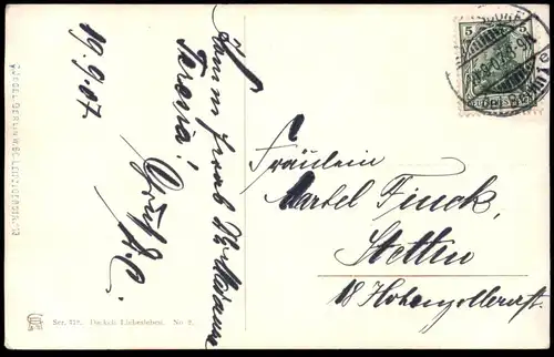 ALTE POSTKARTE DACKEL VERMENSCHLICHT VERLIEBT Mond Hund Dachshund Teckel dog chien postcard cpa AK