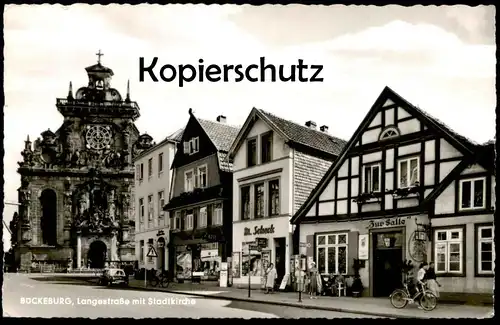 ÄLTERE POSTKARTE BÜCKEBURG LANGESTRASSE ZUR FALLE M. SCHECK WERBUNG 4711 WELT AM SONNTAG cpa AK Ansichtskarte postcard