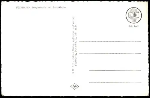ÄLTERE POSTKARTE BÜCKEBURG LANGESTRASSE ZUR FALLE M. SCHECK WERBUNG 4711 WELT AM SONNTAG cpa AK Ansichtskarte postcard