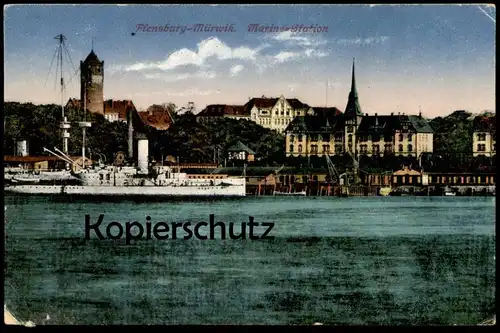 ALTE POSTKARTE FLENSBURG MÜRWICK MARINESTATION Marine Station Mürwik Ansichtskarte cpa postcard AK