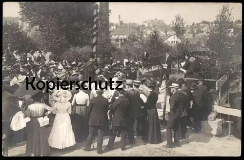 ALTE POSTKARTE BÖHMEN 22.05.1913 GRUNDSTEINLEGUNG ZUM EVANG. PFARRHOF Tschechien Ansichtskarte cpa postcard AK