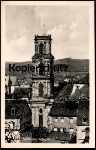 ÄLTERE POSTKARTE SAARBRÜCKEN LUDWIGSKIRCHE 1942 Kirche church église Ansichtskarte AK postcard cpa