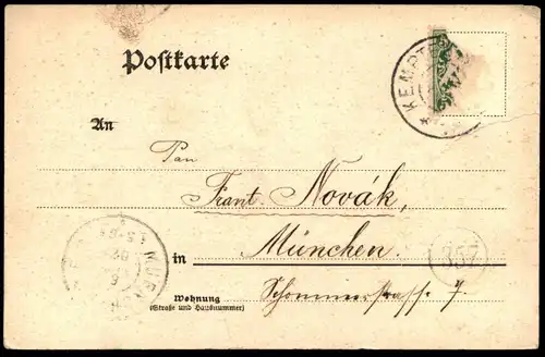 ALTE POSTKARTE KEMPTEN IM ALLGÄU RATHAUSPLATZ VON OSTEN 1907 Bayern Ansichtskarte postcard cpa AK