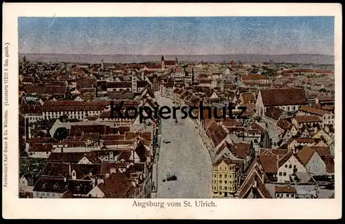 ALTE POSTKARTE AUGSBURG VOM ST. ULRICH LUNAKARTE KARL BRAUN VERSILBERT Ansichtskarte postcard cpa AK