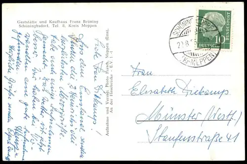 ALTE POSTKARTE SCHÖNINGHSDORF GASTSTÄTTE FRANZ BRÜNING TWIST KREIS MEPPEN Ansichtskarte AK cpa postcard