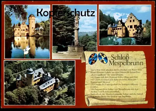 ÄLTERE POSTKARTE SCHLOSS MESPELBRUNN CHRONIK Chronikkarte chronique chronicle storycard postcard cpa Ansichtskarte AK