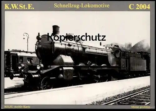 POSTKARTE DAMPFLOK C2004 K.W.St.E LOKOMOTIVE REIJU locomotive à vapeur steam train cpa Ansichtskarte postcard AK