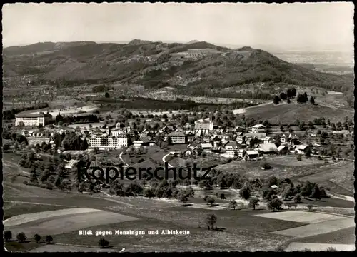 ÄLTERE POSTKARTE BLICK GEGEN MENZINGEN UND ALBISKETTE Kanton Zug Schweiz Suisse cpa postcard Ansichtskarte AK