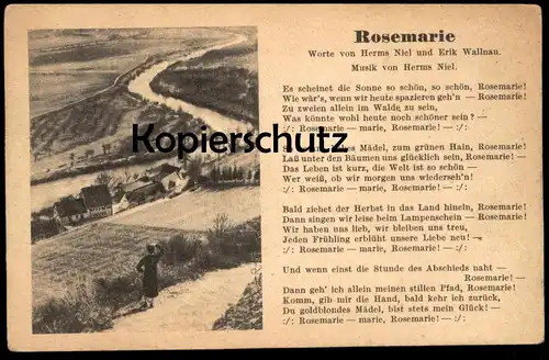 ALTE POSTKARTE LIEDERKARTE ROSEMARIE HERMS NIEL ERIK WALLNAU ABSCHIED WWII Lied Musik cpa musique song postcard