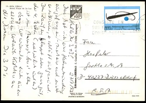 ÄLTERE POSTKARTE CÁDIZ ROTA HOTEL PLAYA DE LA LUZ piscine swimming pool Espana spain Ansichtskarte cpa postcard AK