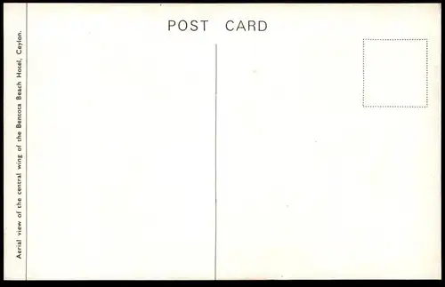 ÄLTERE POSTKARTE CEYLON AERIAL VIEW OF THE CENTRAL WING OF THE BENTOTA BEACH HOTEL SRI LANKA Ansichtskarte cpa postcard