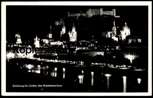 ÄLTERE POSTKARTE SALZBURG IM LICHTE DES SCHEINWERFERS BEI NACHT Beleuchtung at night nuit AK Ansichtskarte cpa postcard